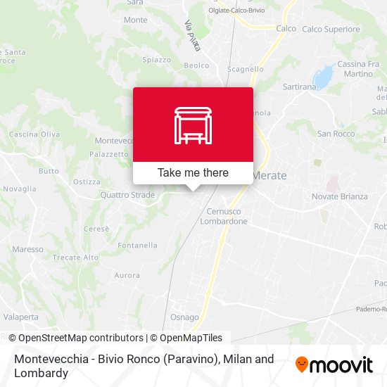 Montevecchia - Bivio Ronco (Paravino) map
