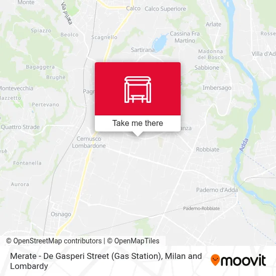 Merate - De Gasperi Street (Gas Station) map