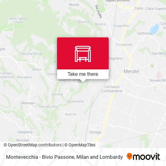 Montevecchia - Bivio Passone map