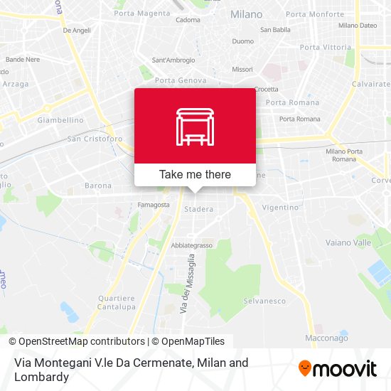 Via Montegani V.le Da Cermenate map