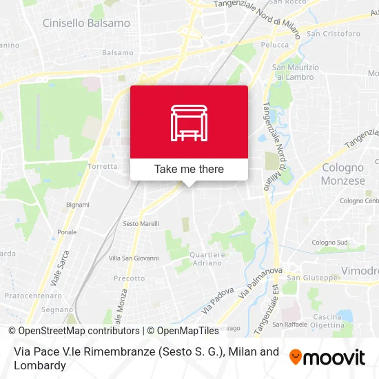 Via Pace V.le Rimembranze (Sesto S. G.) map