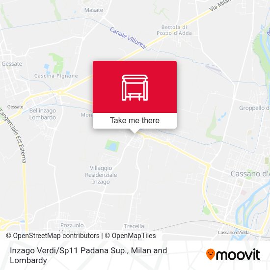 Inzago Verdi/Sp11 Padana Sup. map