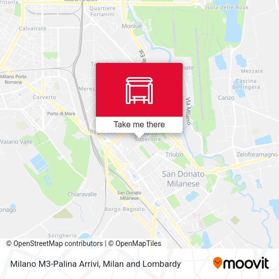 Milano M3-Palina Arrivi map