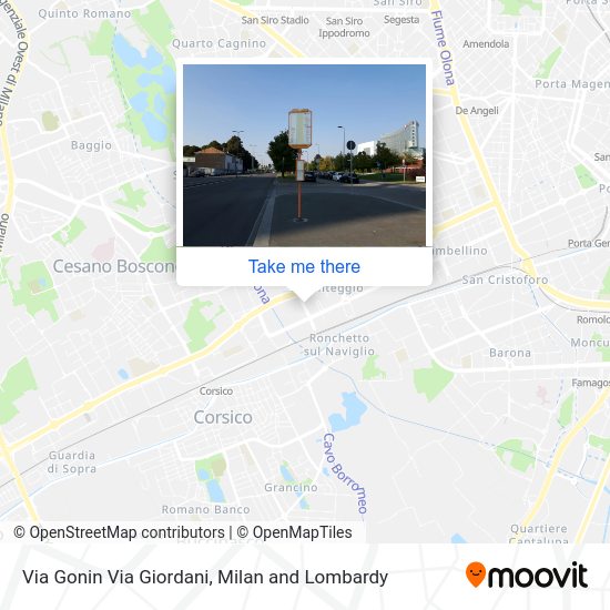 Via Gonin Via Giordani map