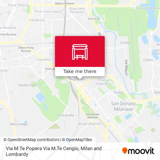 Via M.Te Popera Via M.Te Cengio map