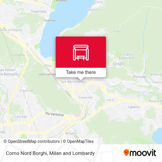 Como Nord Borghi map