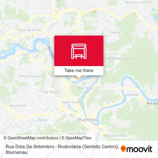 Rua Dois De Setembro - Rodoviária (Sentido Centro) map
