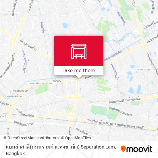 แยกลำสาลี(ถนนรามคำแหงขาเข้า) Separation Lam map