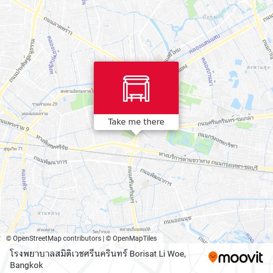 โรงพยาบาลสมิติเวชศรีนครินทร์ Borisat Li Woe map