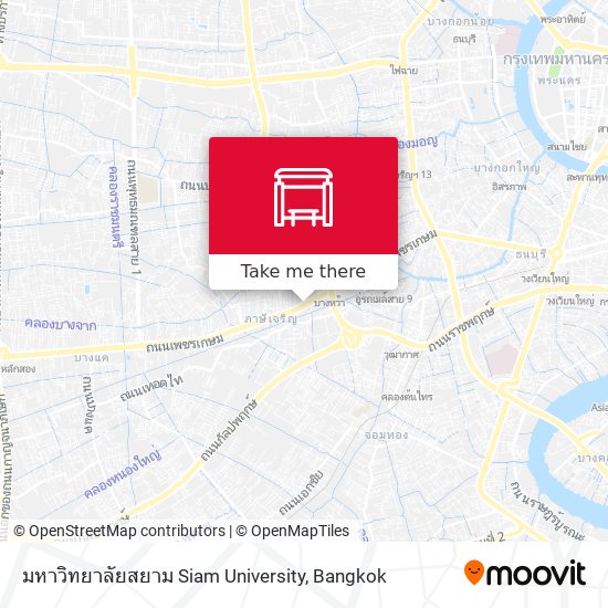 มหาวิทยาลัยสยาม Siam University map
