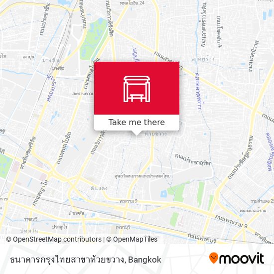 ธนาคารกรุงไทยสาขาห้วยขวาง map