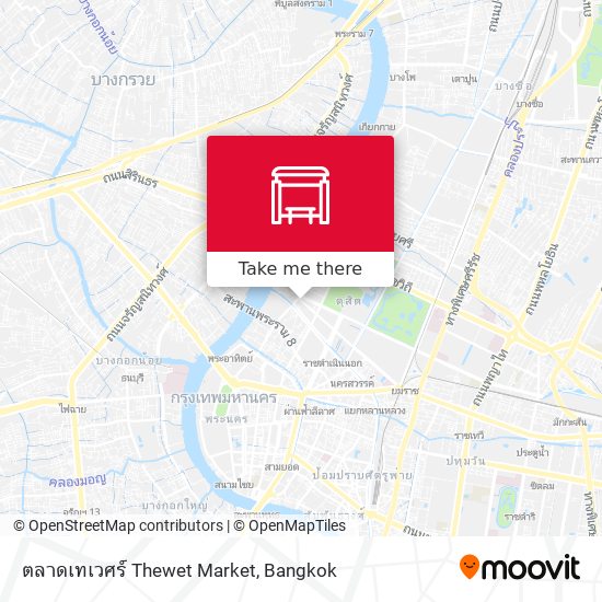 ตลาดเทเวศร์ Thewet Market map