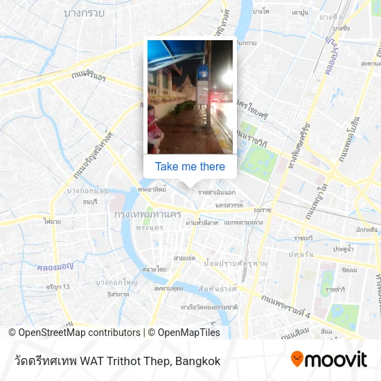 วัดตรีทศเทพ WAT Trithot Thep map