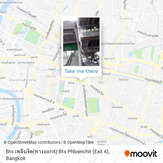 Bts เพลินจิต(ทางออก4) Bts Phloenchit (Exit 4) map