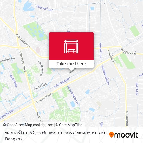 ซอยเสรีไทย 62,ตรงข้ามธนาคารกรุงไทยสาขาบางชัน map