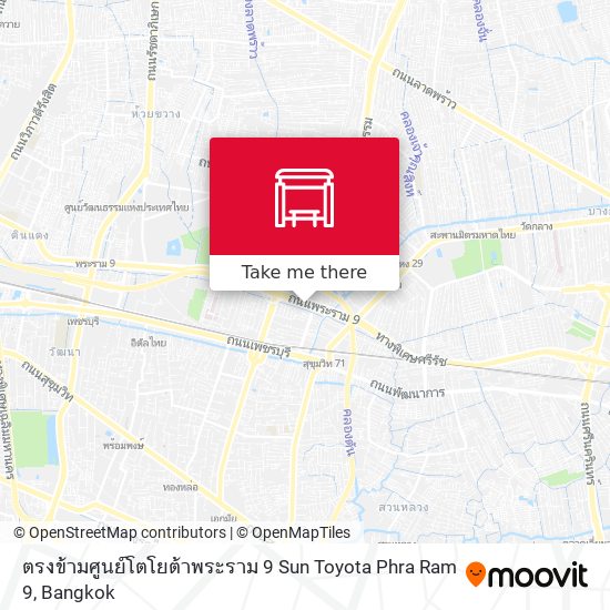 ตรงข้ามศูนย์โตโยต้าพระราม 9 Sun Toyota Phra Ram 9 map