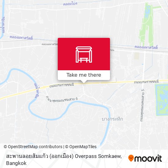 สะพานลอยส้มแก้ว (ออกเมือง) Overpass Somkaew map