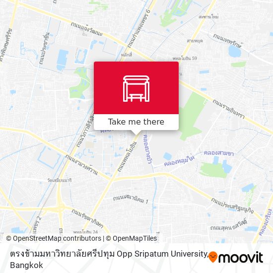 ตรงข้ามมหาวิทยาลัยศรีปทุม Opp Sripatum University map