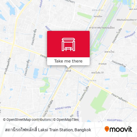 สถานีรถไฟหลักสี่ Laksi Train Station map