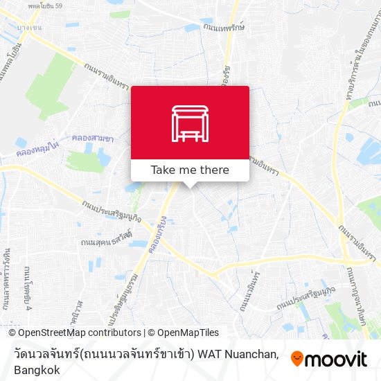 วัดนวลจันทร์(ถนนนวลจันทร์ขาเข้า) WAT Nuanchan map