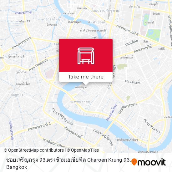 ซอยเจริญกรุง 93,ตรงข้ามเอเชียทีค Charoen Krung 93 map