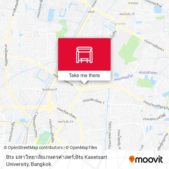 Bts มหาวิทยาลัยเกษตรศาสตร์;Bts Kasetsart University map