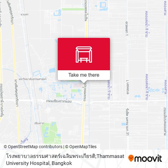 โรงพยาบาลธรรมศาสตร์เฉลิมพระเกียรติ;Thammasat University Hospital map