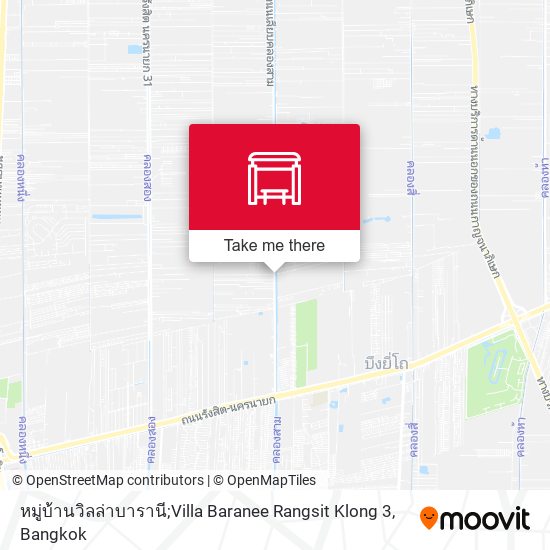 หมู่บ้านวิลล่าบารานี;Villa Baranee Rangsit Klong 3 map