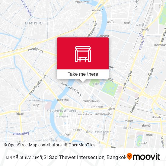 แยกสี่เสาเทเวศร์;Si Sao Thewet Intersection map