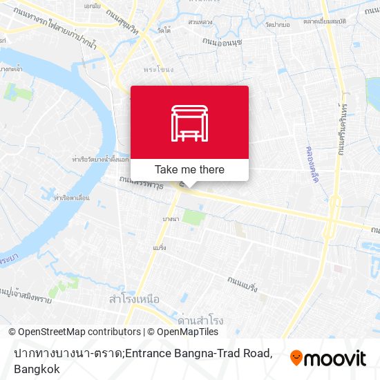 ปากทางบางนา-ตราด;Entrance Bangna-Trad Road map