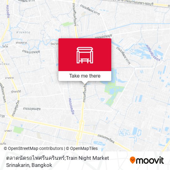 ตลาดนัดรถไฟศรีนครินทร์;Train Night Market Srinakarin map
