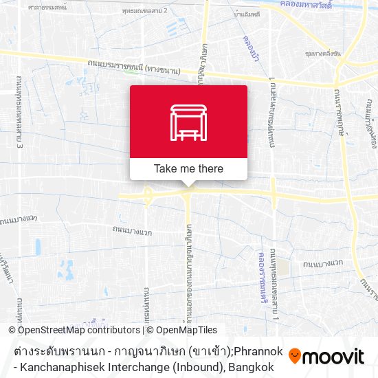 ต่างระดับพรานนก - กาญจนาภิเษก (ขาเข้า);Phrannok - Kanchanaphisek Interchange (Inbound) map