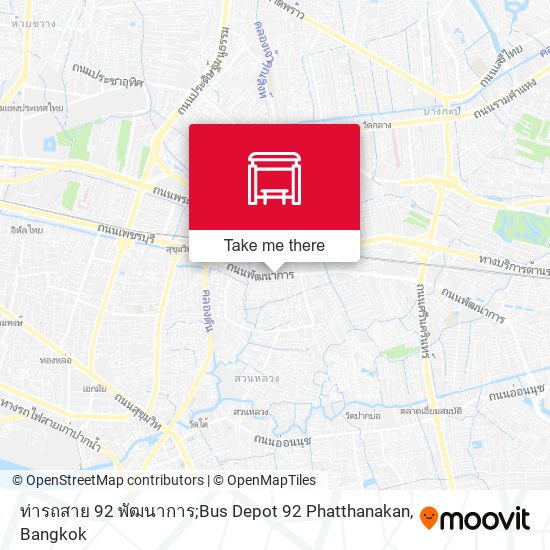 ท่ารถสาย 92 พัฒนาการ;Bus Depot 92 Phatthanakan map