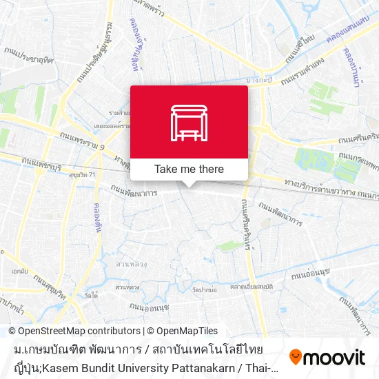 ม.เกษมบัณฑิต พัฒนาการ / สถาบันเทคโนโลยีไทยญี่ปุ่น;Kasem Bundit University Pattanakarn / Thai-Nichi Institute Of Technology map