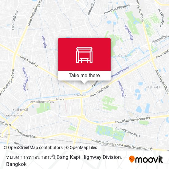 หมวดการทางบางกะปิ;Bang Kapi Highway Division map