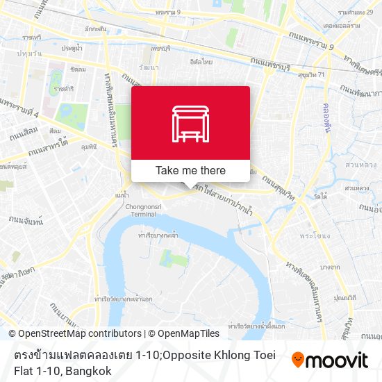 ตรงข้ามแฟลตคลองเตย 1-10;Opposite Khlong Toei Flat 1-10 map