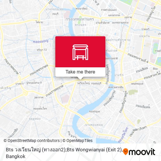 Bts วงเวียนใหญ่ (ทางออก2);Bts Wongwianyai (Exit 2) map