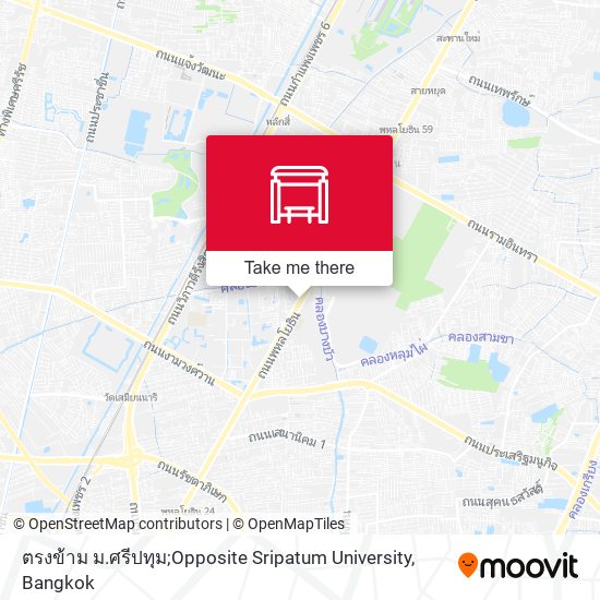 ตรงข้าม ม.ศรีปทุม;Opposite Sripatum University map