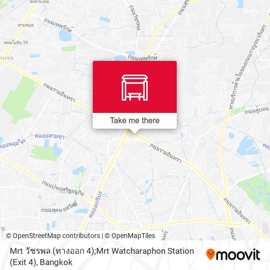 Mrt วัชรพล (ทางออก 4);Mrt Watcharaphon Station (Exit 4) map