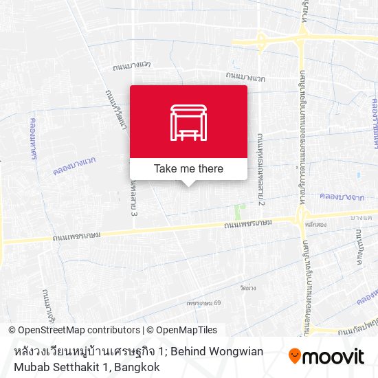 หลังวงเวียนหมู่บ้านเศรษฐกิจ 1; Behind Wongwian Mubab Setthakit 1 map