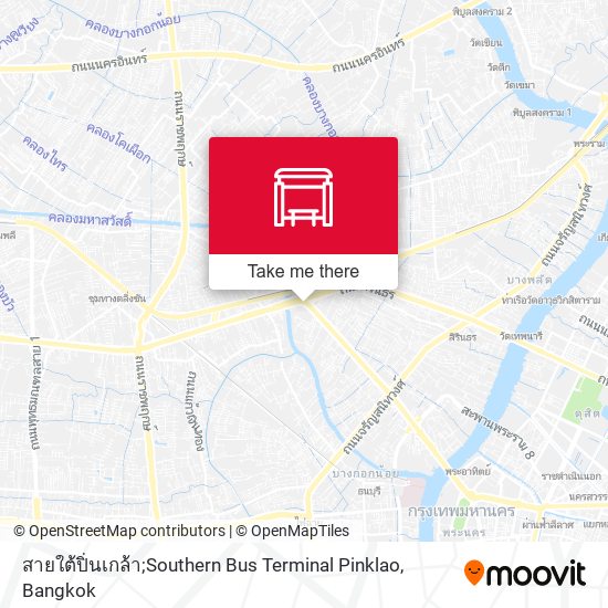 สายใต้ปิ่นเกล้า;Southern Bus Terminal Pinklao map