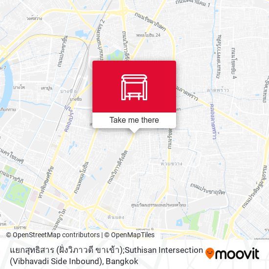 แยกสุทธิสาร (ฝั่งวิภาวดี ขาเข้า);Suthisan Intersection (Vibhavadi Side Inbound) map