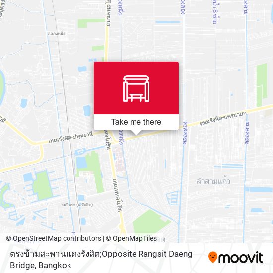 ตรงข้ามสะพานแดงรังสิต;Opposite Rangsit Daeng Bridge map
