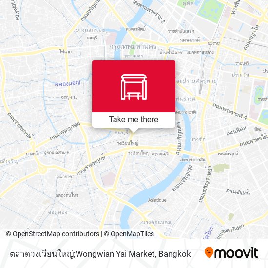 ตลาดวงเวียนใหญ่;Wongwian Yai Market map