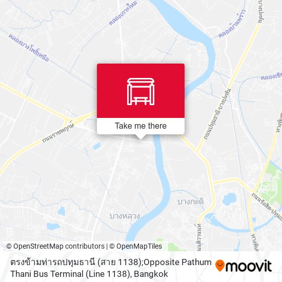 ตรงข้ามท่ารถปทุมธานี (สาย 1138);Opposite Pathum Thani Bus Terminal (Line 1138) map