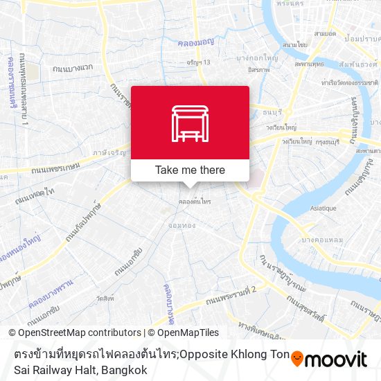 ตรงข้ามที่หยุดรถไฟคลองต้นไทร;Opposite Khlong Ton Sai Railway Halt map