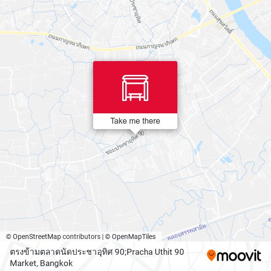 ตรงข้ามตลาดนัดประชาอุทิศ 90;Pracha Uthit 90 Market map