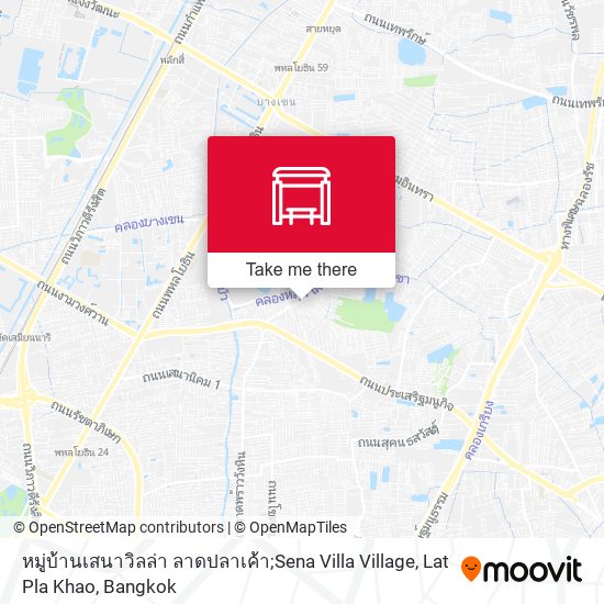 หมู่บ้านเสนาวิลล่า ลาดปลาเค้า;Sena Villa Village, Lat Pla Khao map