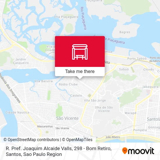 R. Pref. Joaquim Alcaide Valls, 298 - Bom Retiro, Santos map