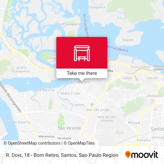 R. Dois, 18 - Bom Retiro, Santos map